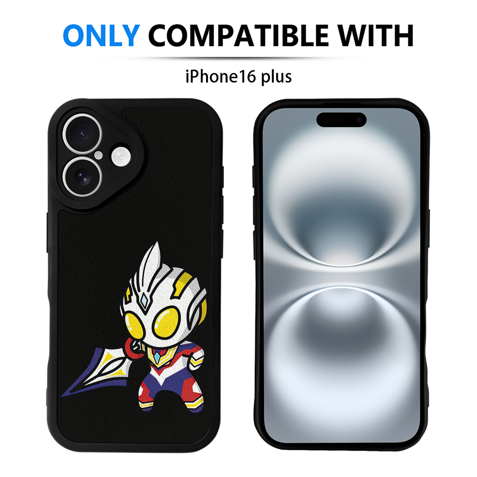 （画像用） ウルトラマン Ultraman 【iPhone 16シリーズ対応】シリコンスマホケース（レザー調） 材質：シリコン